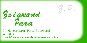 zsigmond para business card